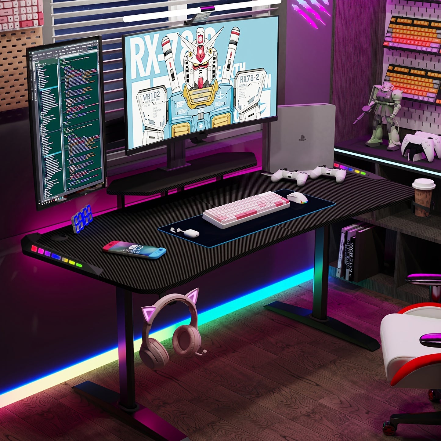 WISFOR RGB LED Gaming Desk