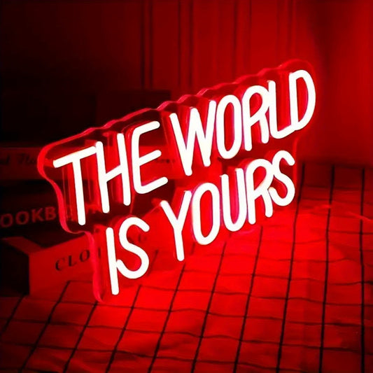 The World is Yours/Music Notes LED Sign