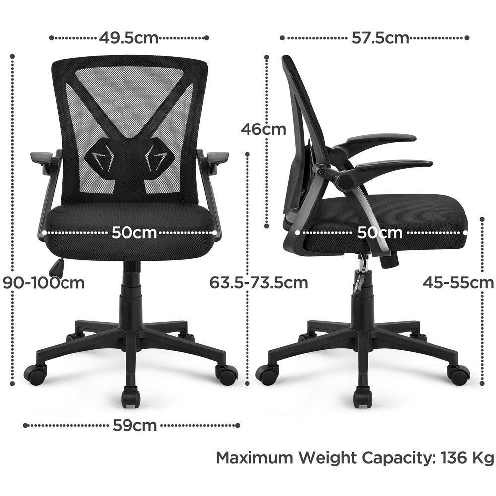 YAHEETECH Mesh Office Chair with 90° Flip Up Armrests