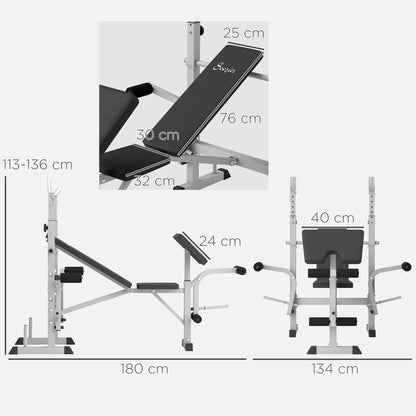 Marcy Adjustable Weight Bench With Squat Rack Preacher Curl Pad