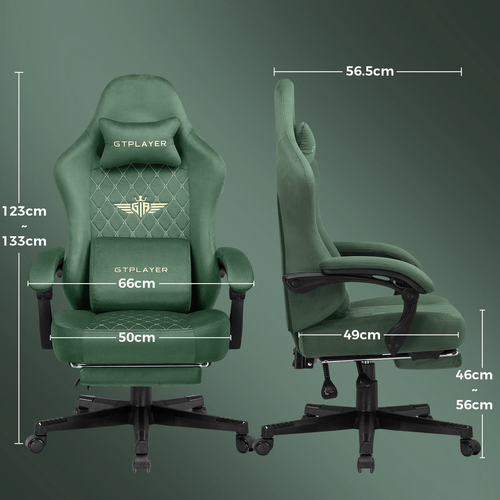 GTPLAYER GT830 Fabric Ergonomic Gaming Chair with Adjustable Lumbar Support
