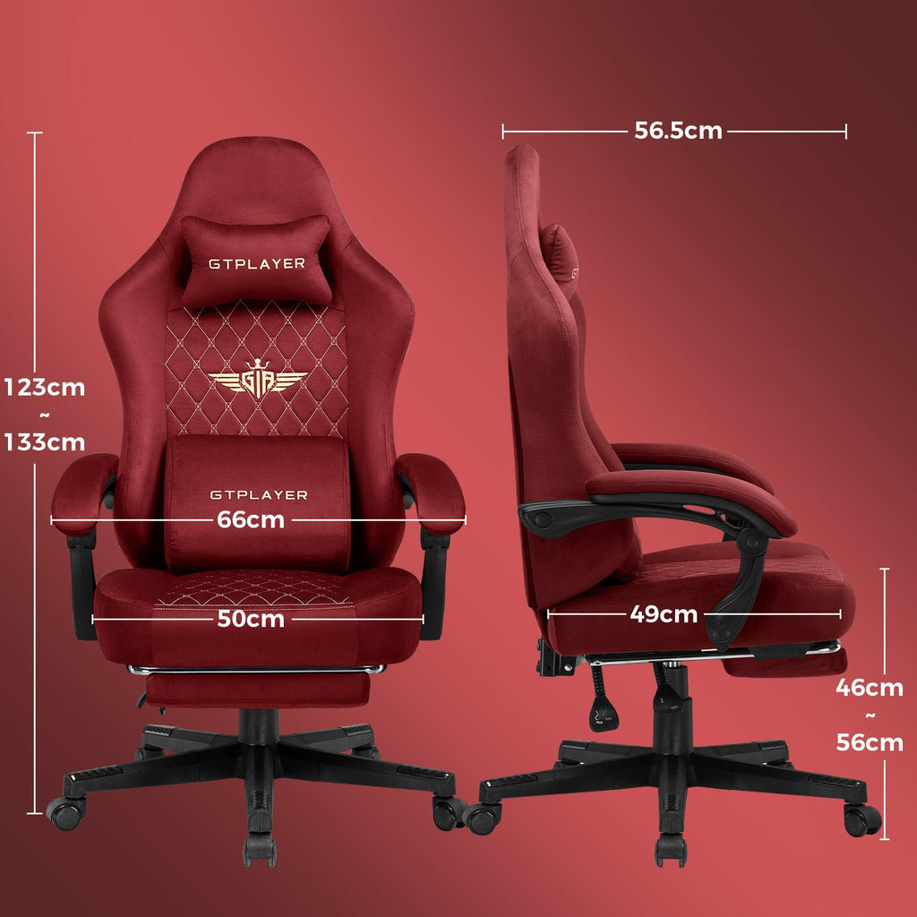 GTPLAYER GT830 Fabric Ergonomic Gaming Chair with Adjustable Lumbar Support