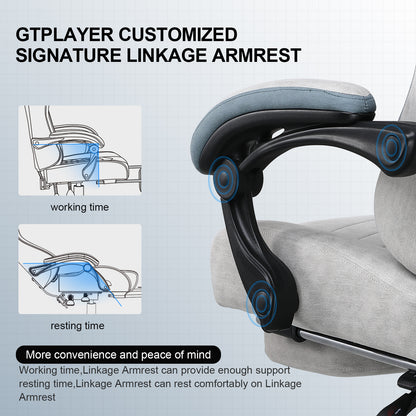GTPLAYER Fabric Gaming Chair with Footrest (Multiple Colours)