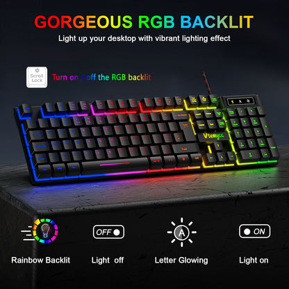 Wired LED Backlit Gaming Keyboard/Mouse Bundle