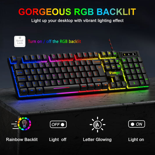 Wired LED Backlit Gaming Keyboard/Mouse Bundle