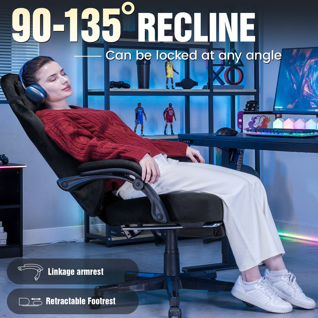 GTPLAYER GT830 Fabric Ergonomic Gaming Chair with Adjustable Lumbar Support