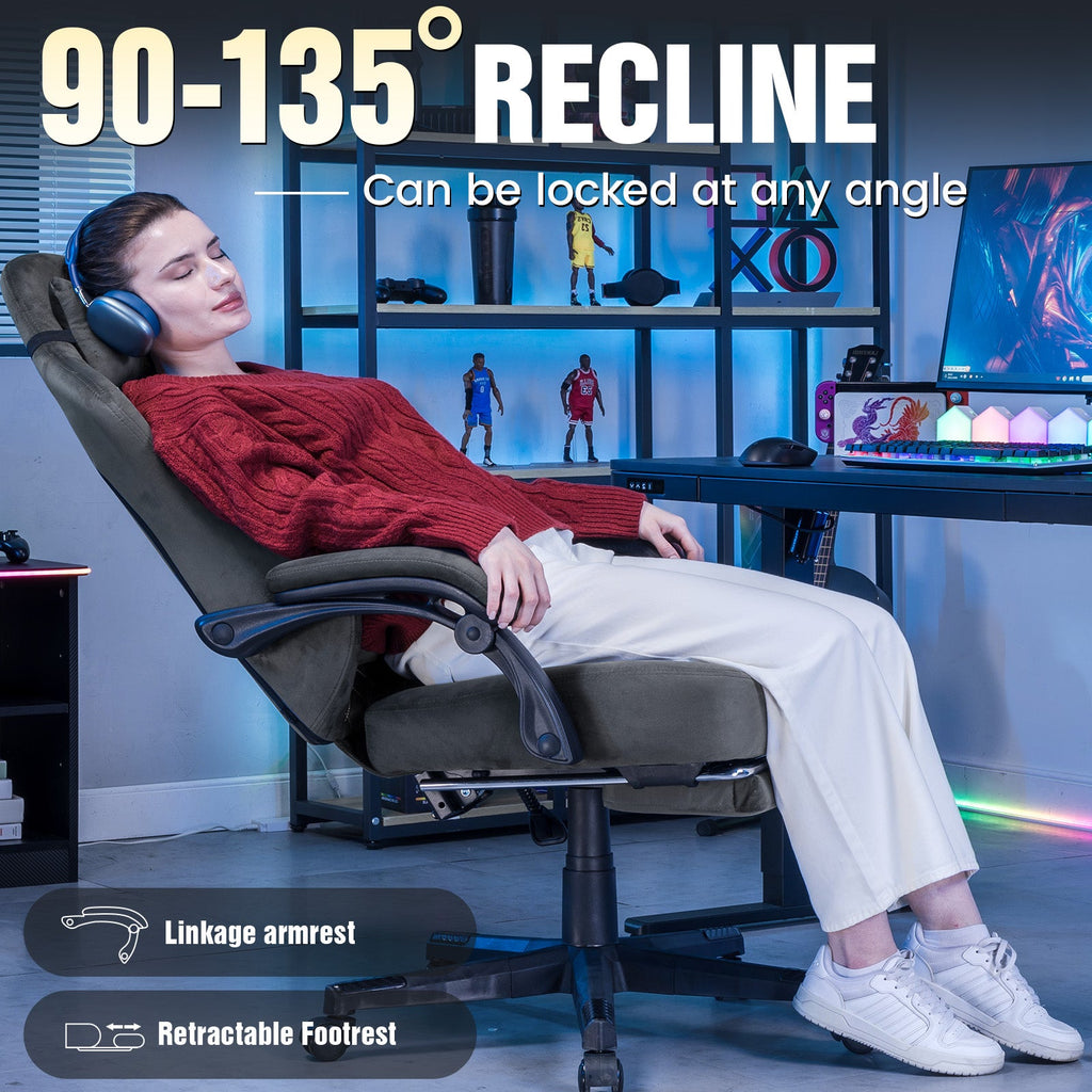 GTPLAYER GT830 Fabric Ergonomic Gaming Chair with Adjustable Lumbar Support