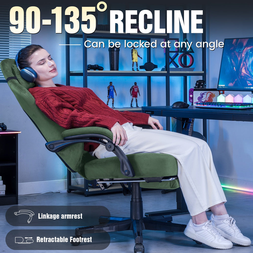 GTPLAYER GT830 Fabric Ergonomic Gaming Chair with Adjustable Lumbar Support