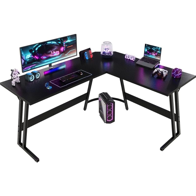 Luxury L Shaped Gaming Desk with Removable Monitor Stand