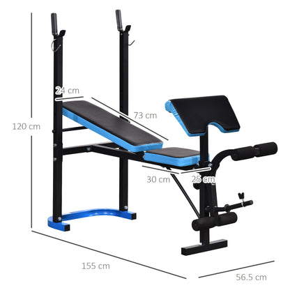 Elite Fitness Adjustable Weight Bench With Leg Developer And Barbell Rack Black