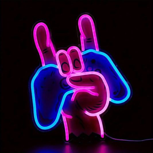 Neon Rock on Gaming Neon Sign