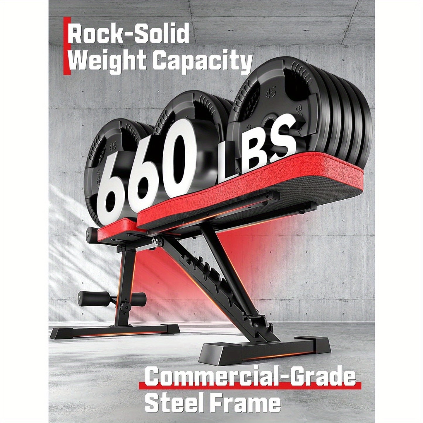 NF Foldable Adjustable Weight Bench 300kg Heavy Duty 8 Level Incline