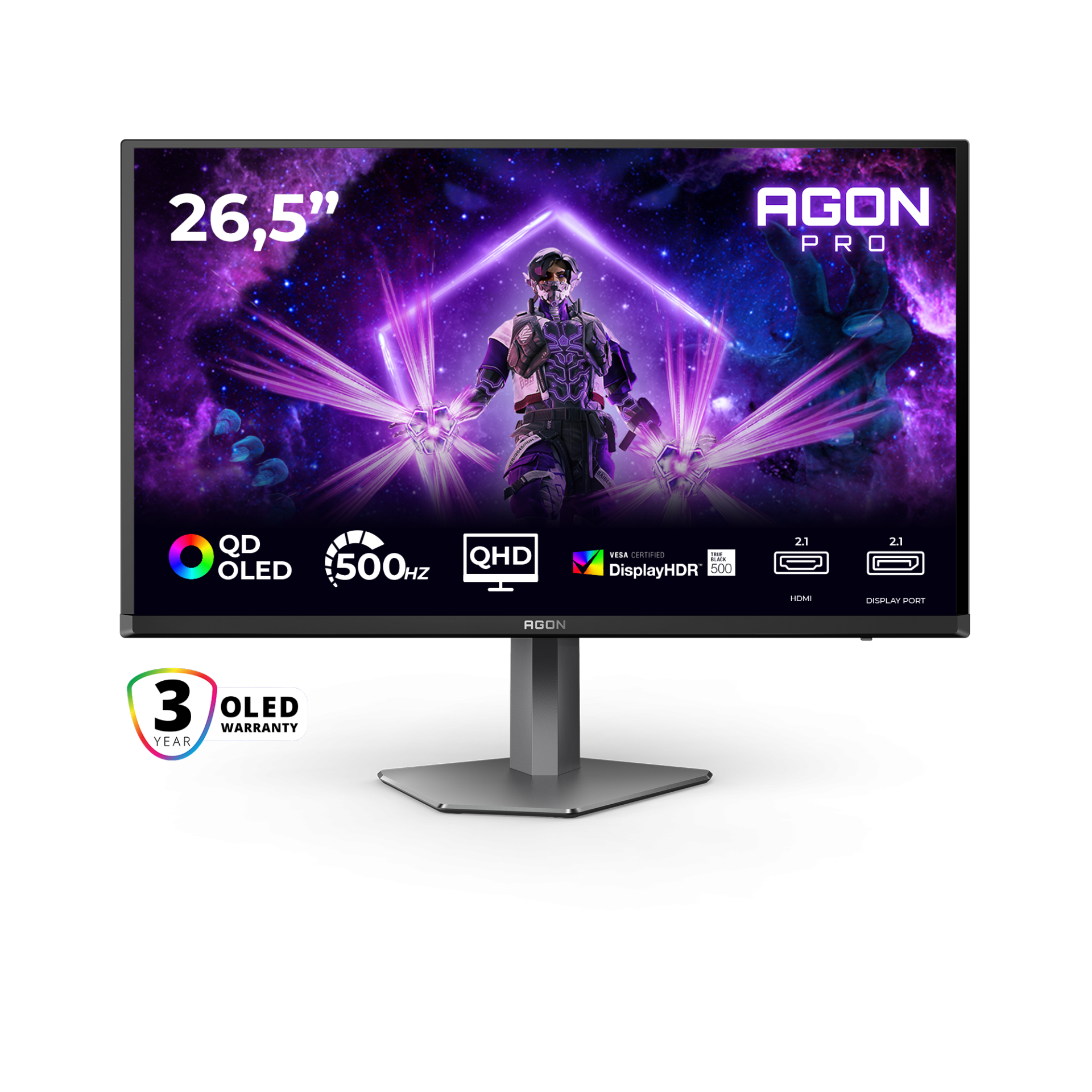 AGON PRO AG276QKD2 26.5-inch QD-OLED 500Hz QHD Gaming Monitor with HDR500