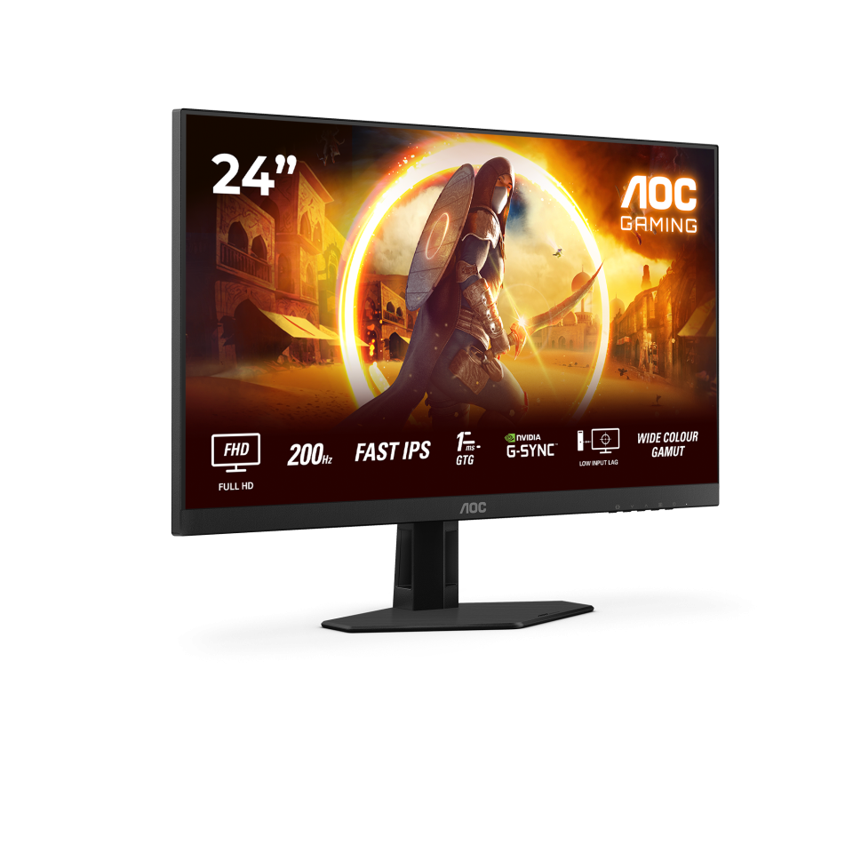 AOC 24G4HRE 24-inch Full HD Fast IPS 200Hz 0.5ms G-Sync Compatible Gaming Monitor