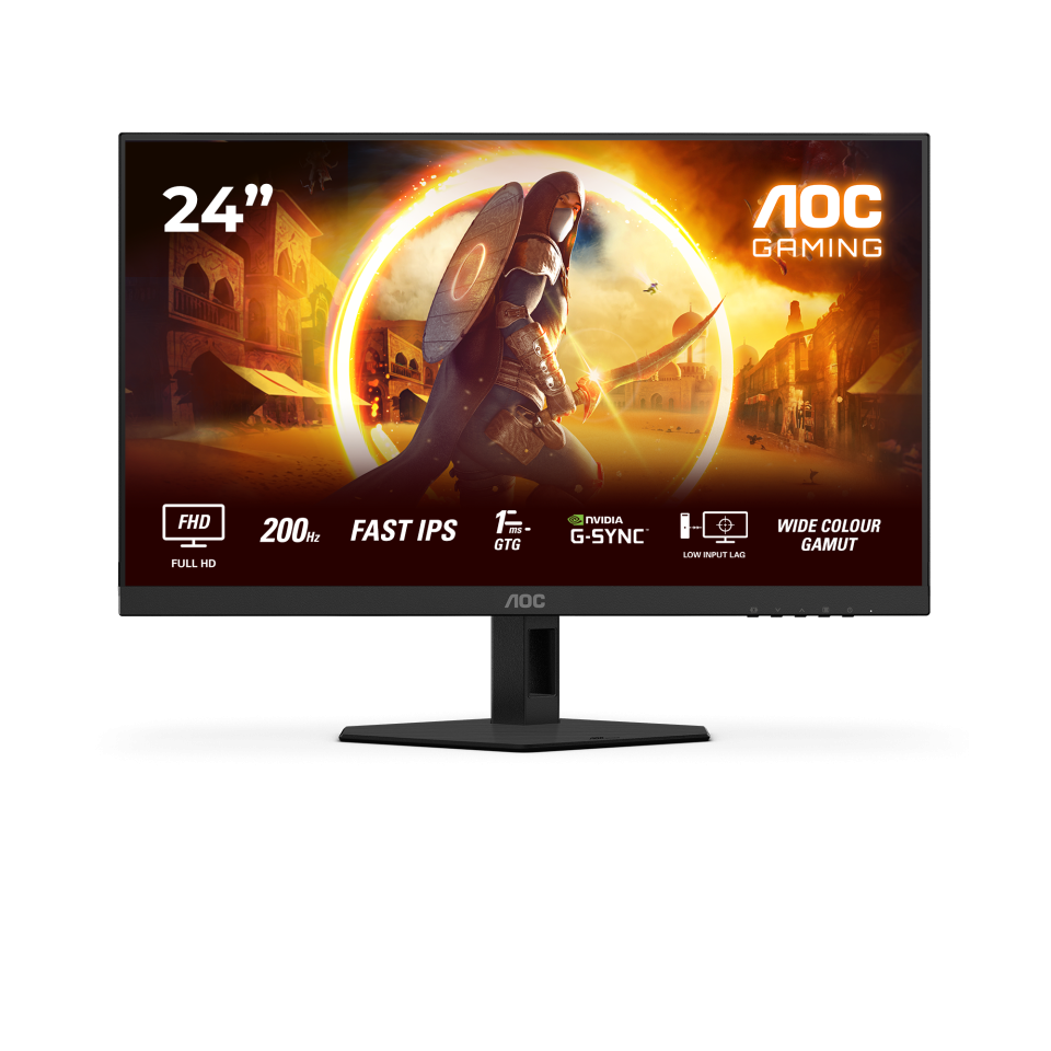 AOC 24G4HRE 24-inch Full HD Fast IPS 200Hz 0.5ms G-Sync Compatible Gaming Monitor