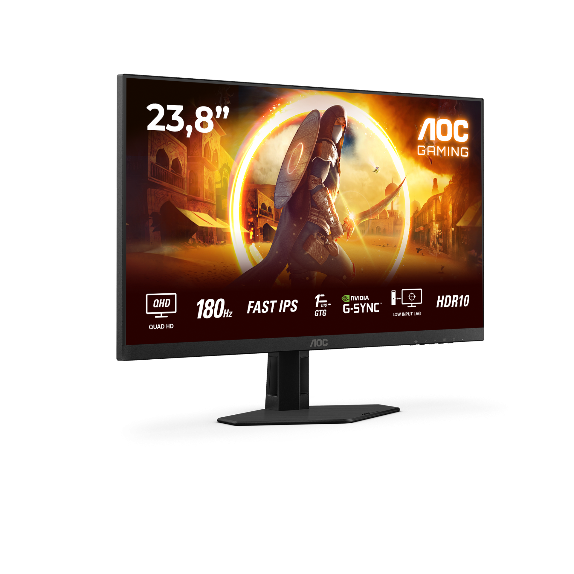 AOC 24-inch QHD 180Hz Fast IPS 1ms G-SYNC Compatible HDR10 Gaming Monitor