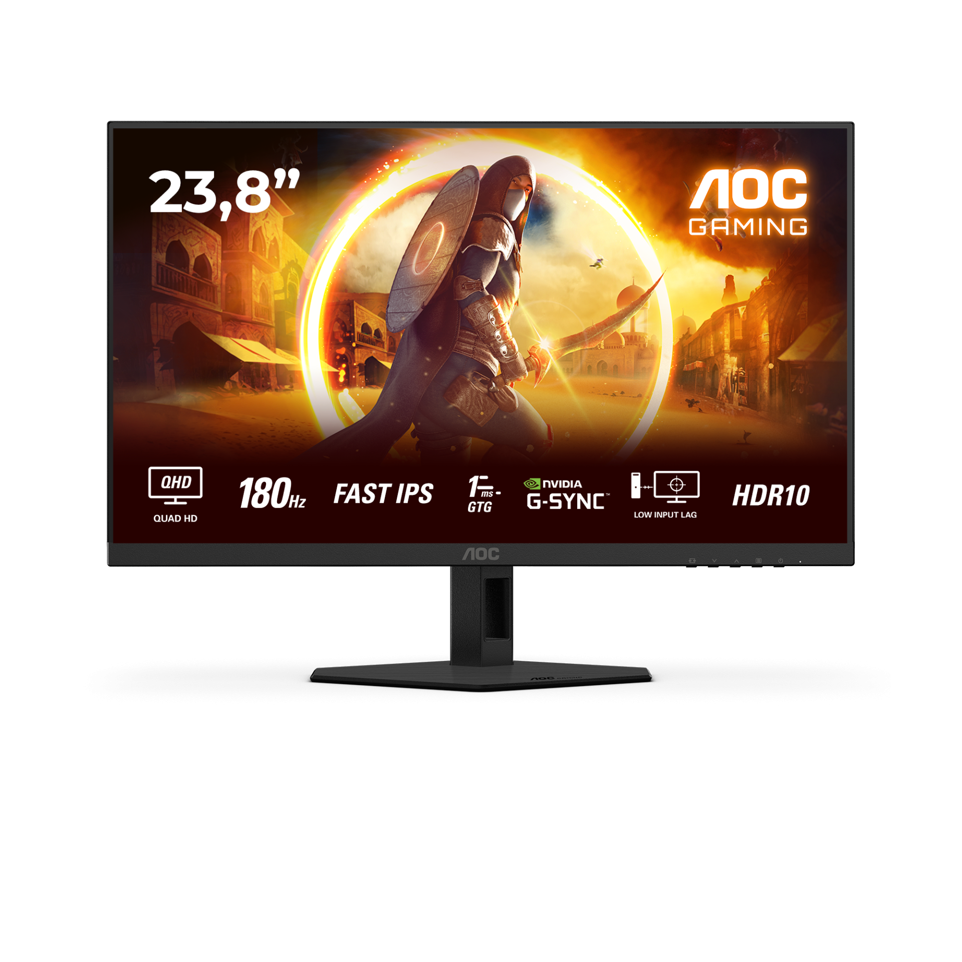 AOC 24-inch QHD 180Hz Fast IPS 1ms G-SYNC Compatible HDR10 Gaming Monitor