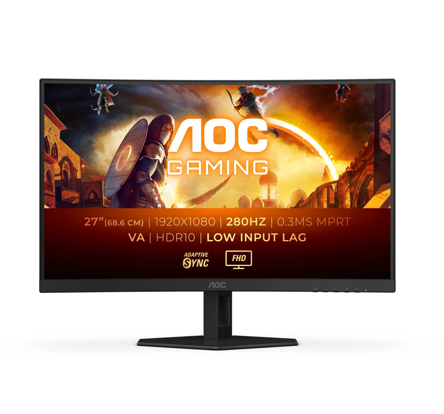 AOC C27G4ZXE 27-inch Curved Gaming Monitor: 280Hz Fast VA, 0.3ms Response