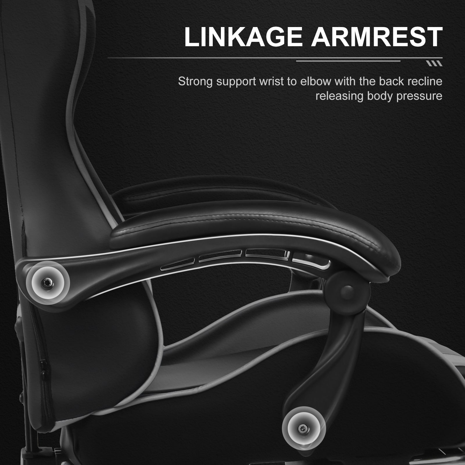 GT800A Ergonomic Gaming Chair with Massage Lumbar and Adjustable Recline
