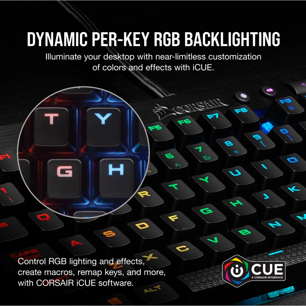 Corsair K65 RGB RAPIDFIRE Compact Mechanical Gaming Keyboard - CHERRY MX Speed, UK Layout