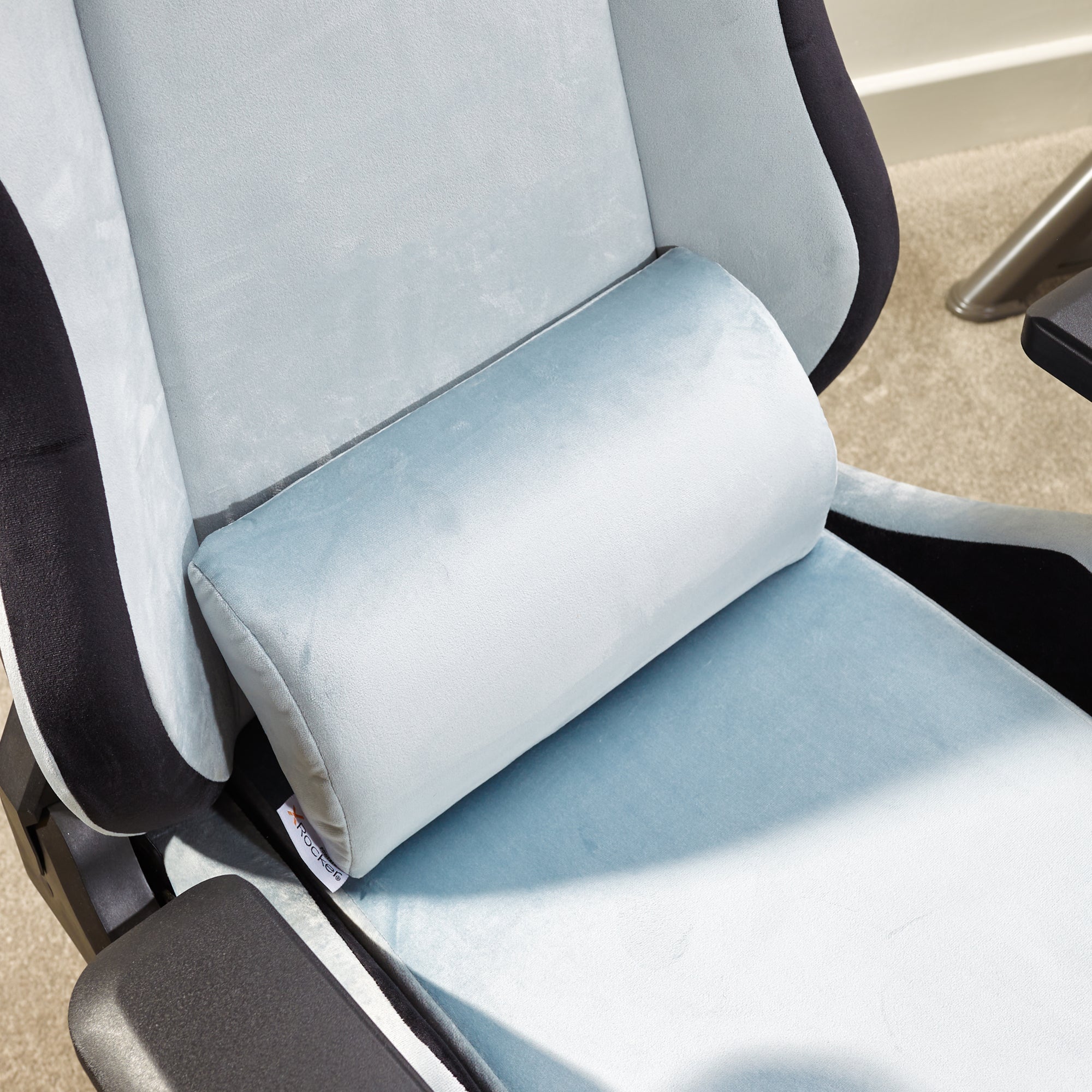 Messina Ergonomic Silver Fabric Gaming Office Chair with Adjustable Support