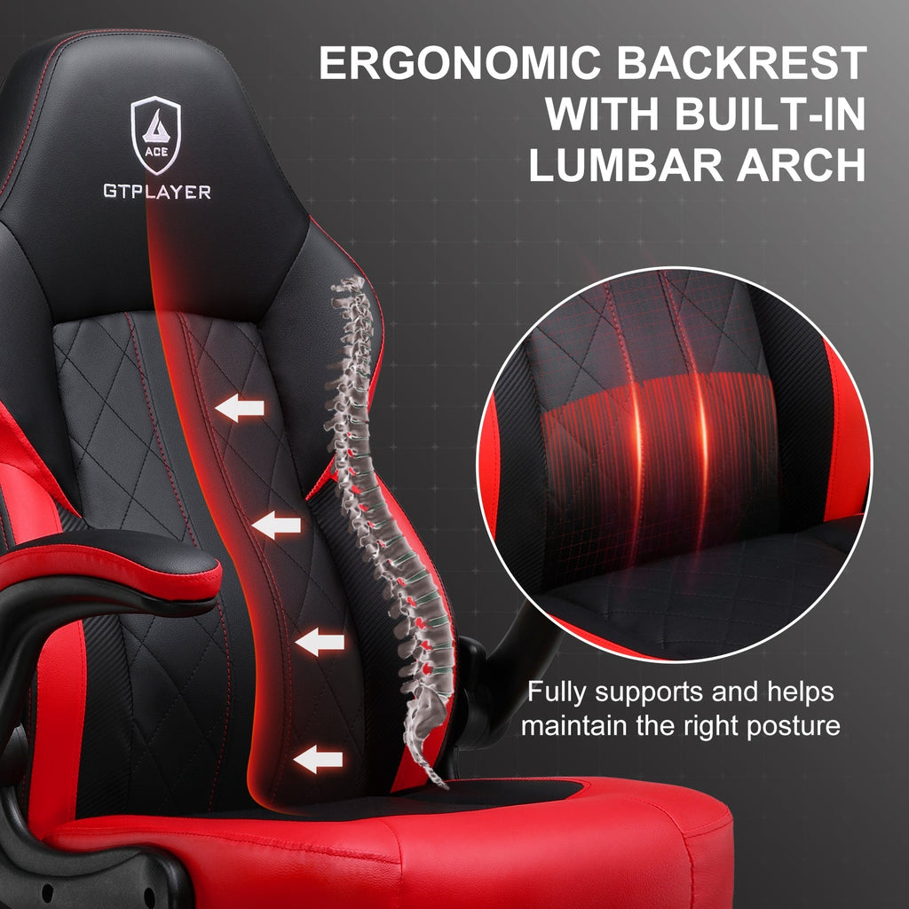 Premium Ergonomic Racing Gaming Chair with Adjustable Lumbar Support & Recline