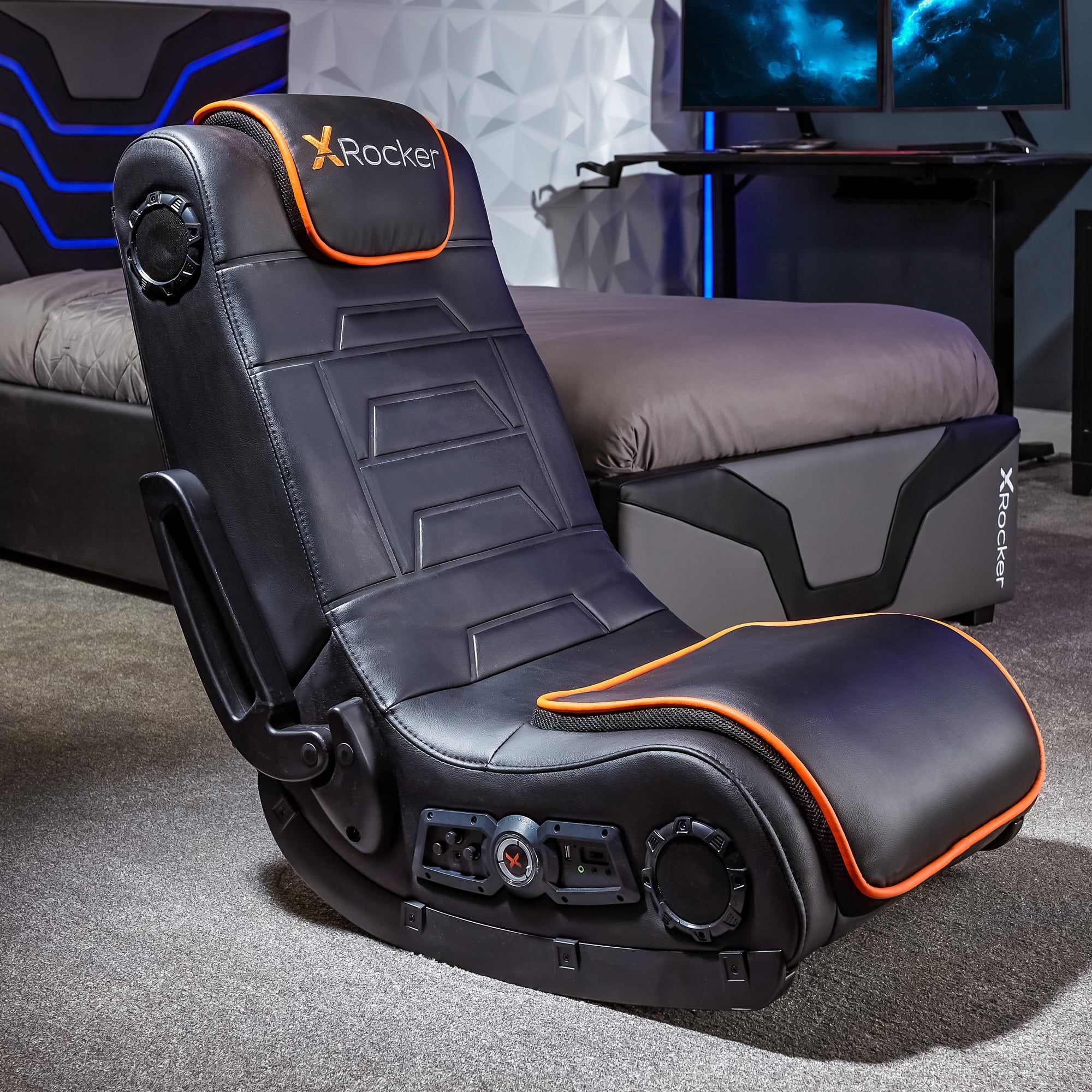 X Rocker Sentinel 4.1 Audio Floor Rocker Gaming Chair - Immersive Sound Vibration