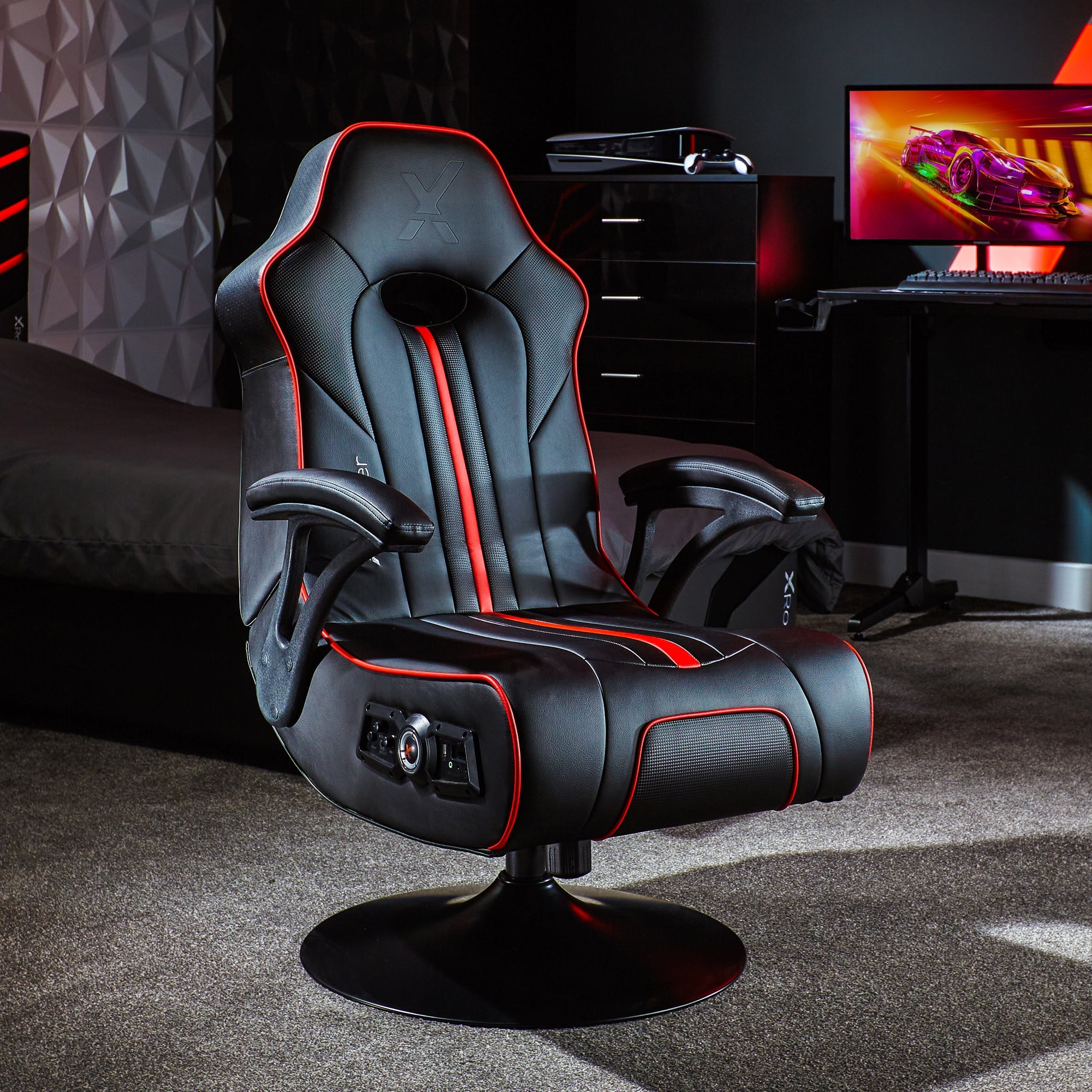 X Rocker Torque 2.1 Audio Pedestal Gaming Chair with Immersive Sound and Vibration
