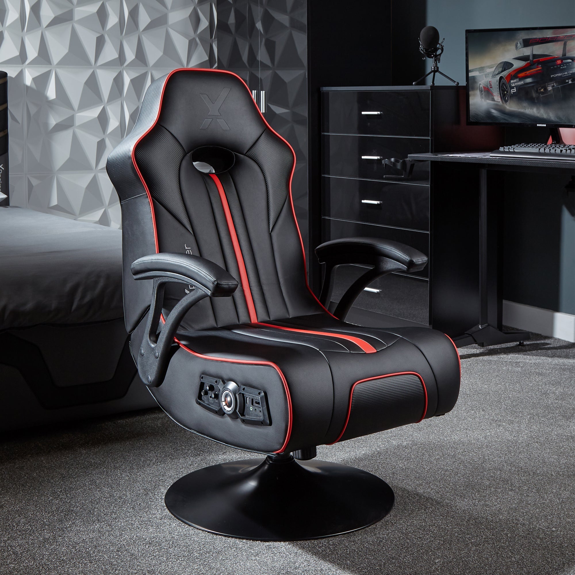 X Rocker Torque 2.1 Audio Pedestal Gaming Chair with Immersive Sound and Vibration