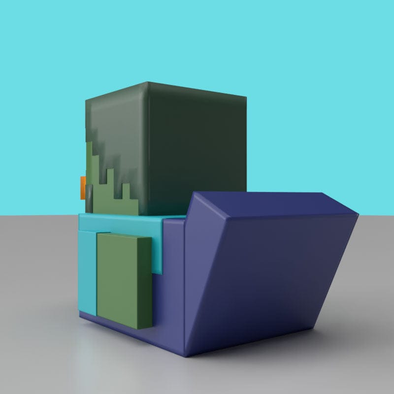 Official Minecraft Zombie Mini TUBBZ Collectible Figure – Iconic Pixelated Gaming Duck