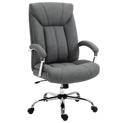 Linen Fabric Computer Chair with Adjustable Height & Armrests