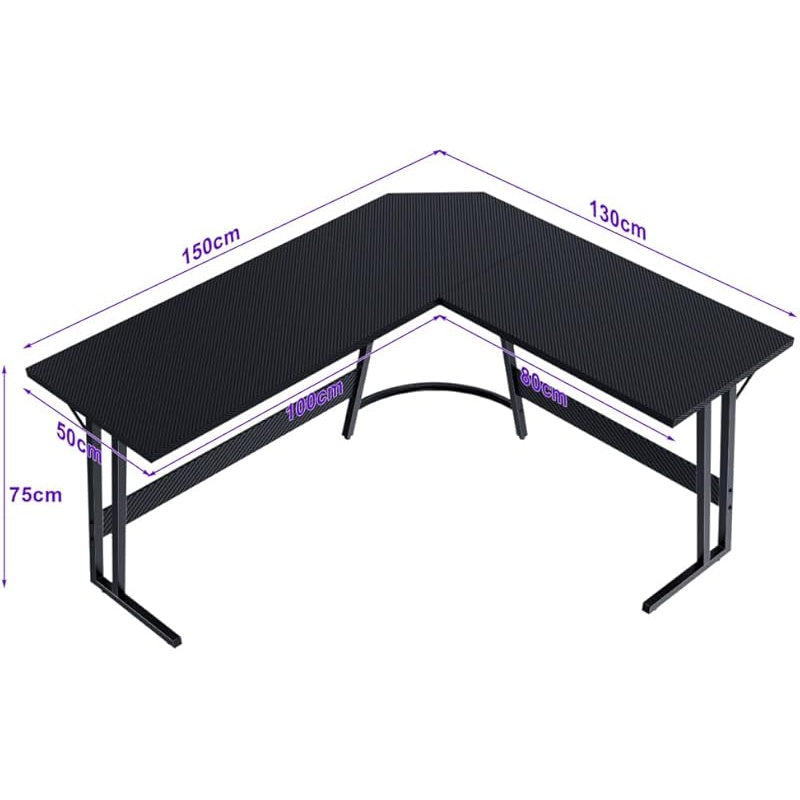 Luxury L Shaped Gaming Desk with Removable Monitor Stand
