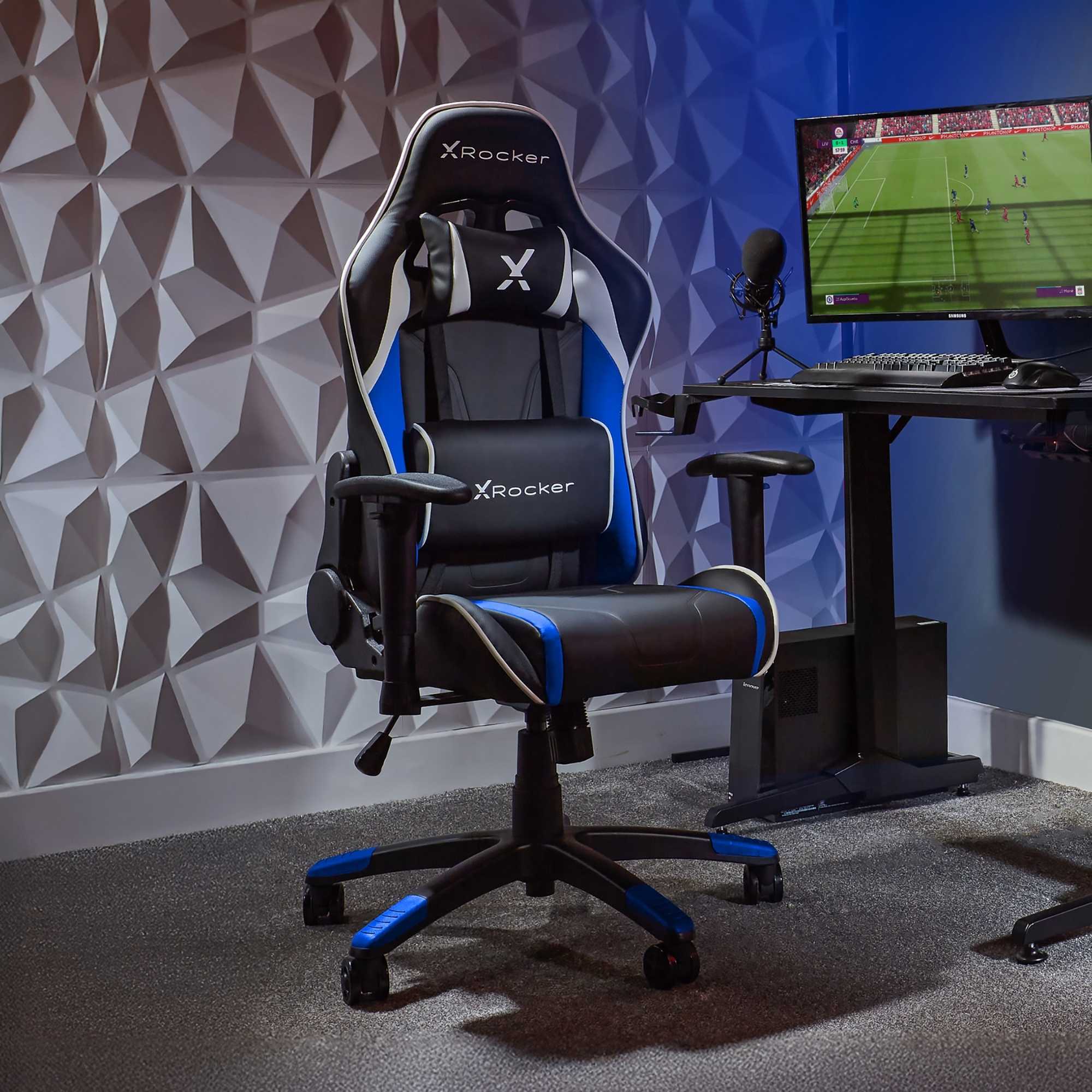 X Rocker Agility Compact Ergonomic eSports Gaming Chair for Juniors - Blue