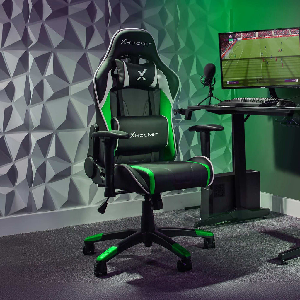 X Rocker Agility Compact Junior Gaming Chair Ergonomic eSports Design Green