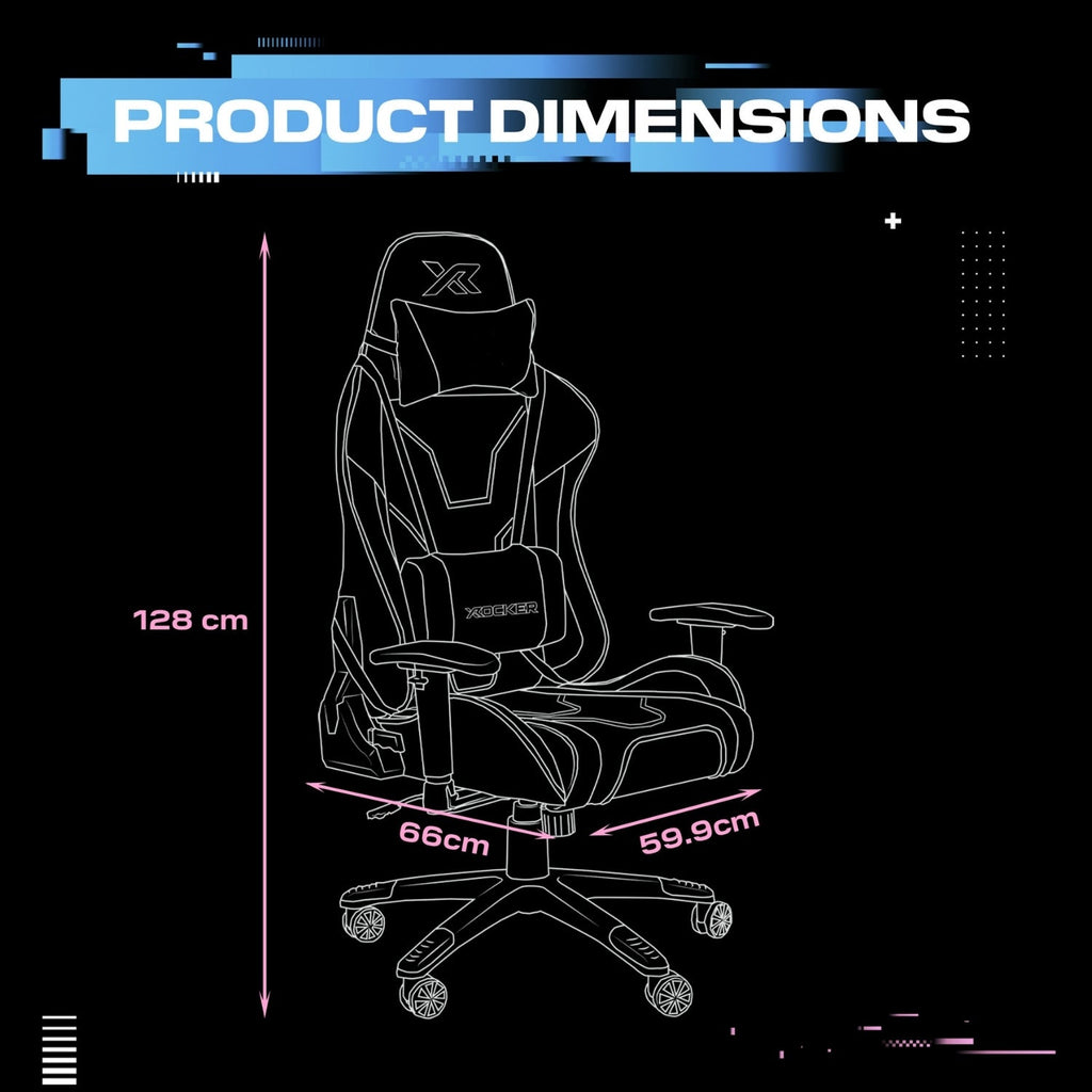 X Rocker Agility Bubblegum Ergonomic PC Gaming Chair - 3D Armrests, Lumbar Support
