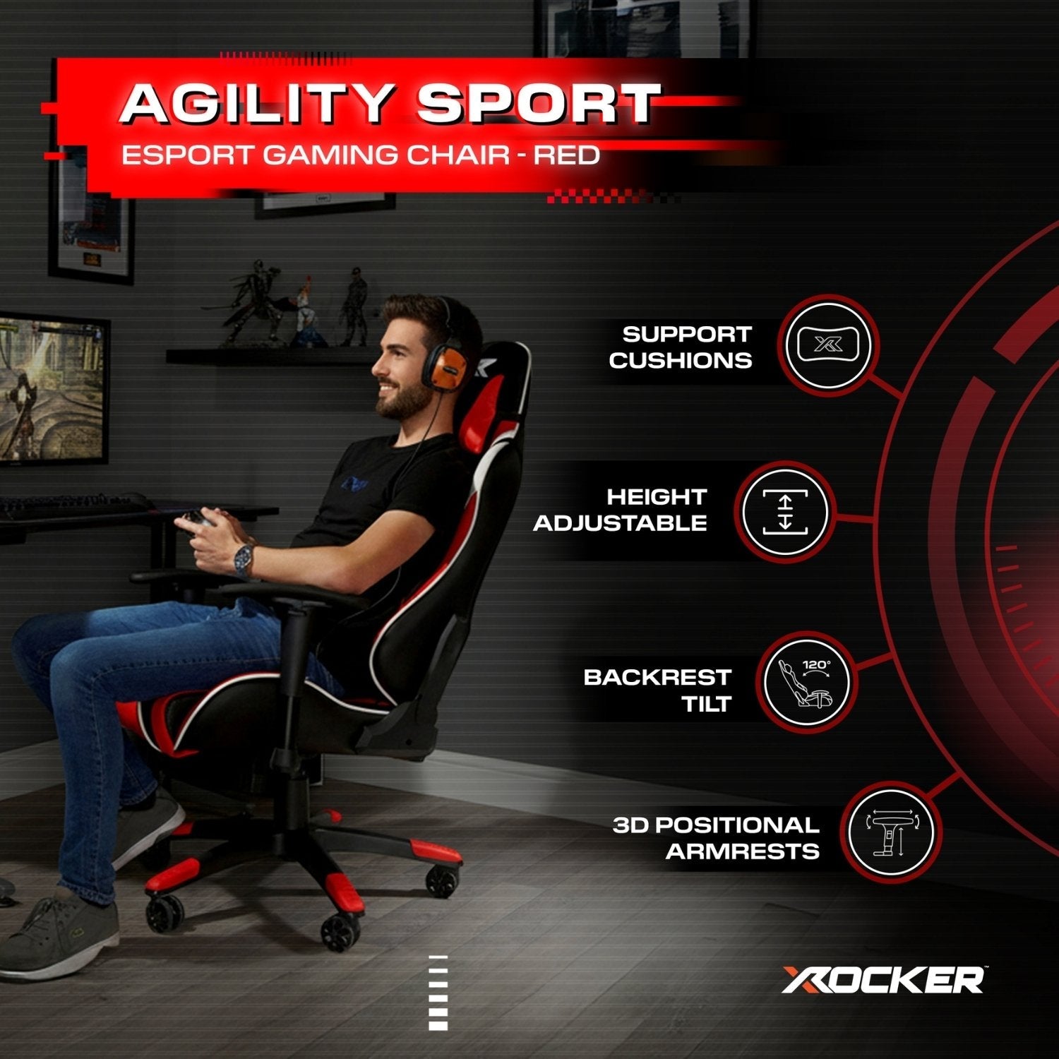 X Rocker Agility eSport Ergonomic Gaming Chair: Advanced Comfort & Support