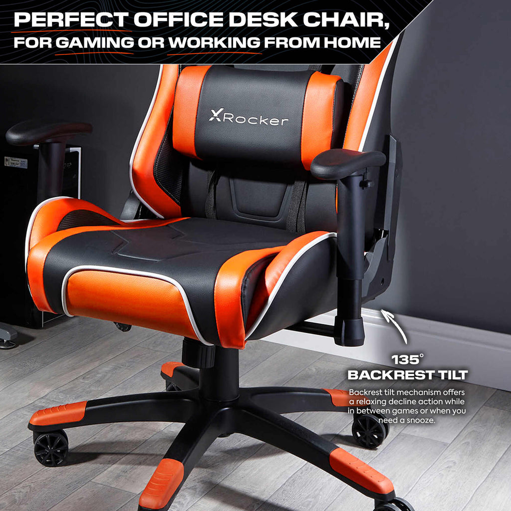 X Rocker Agility eSport Ergonomic Gaming Chair: 3D Armrests, Recliner, Lumbar Support
