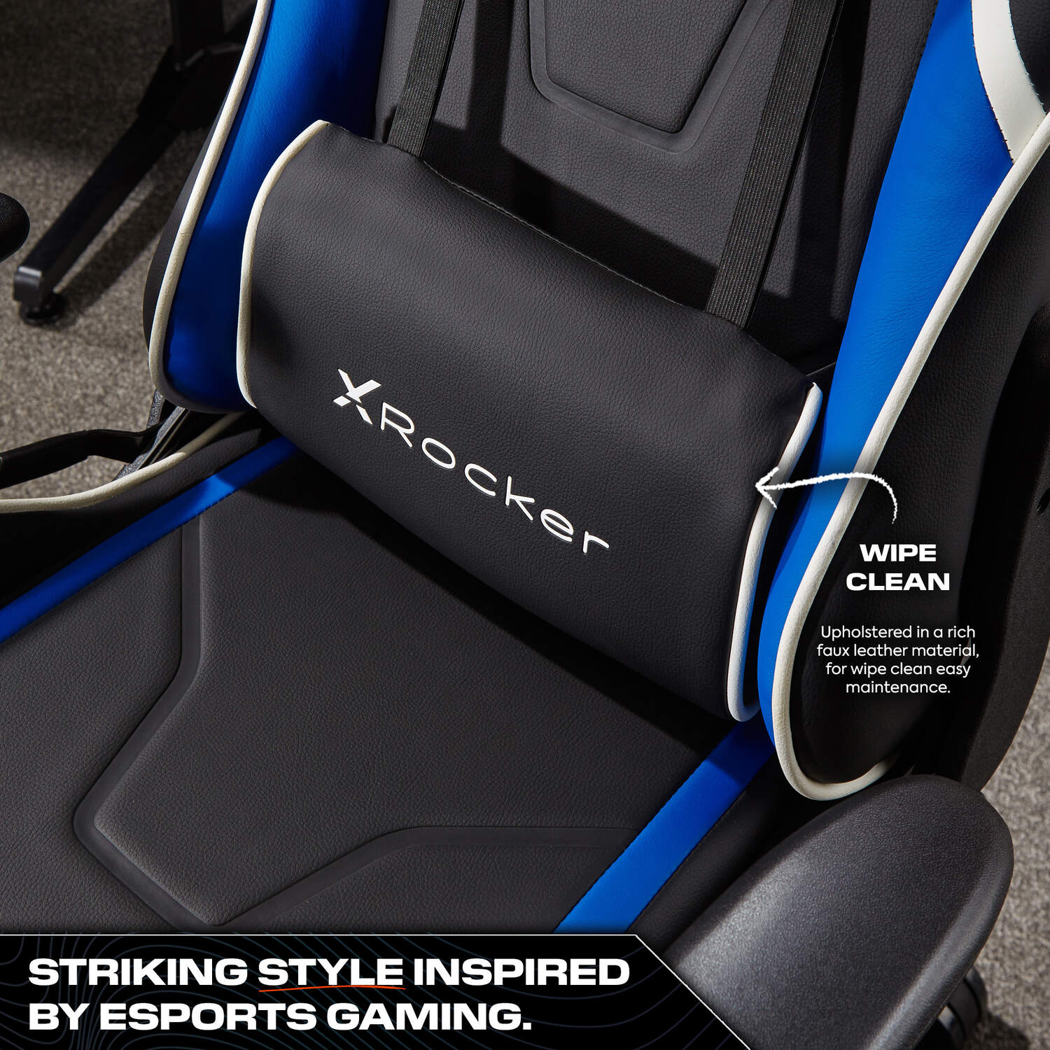X Rocker Agility Compact Ergonomic eSports Gaming Chair for Juniors - Blue