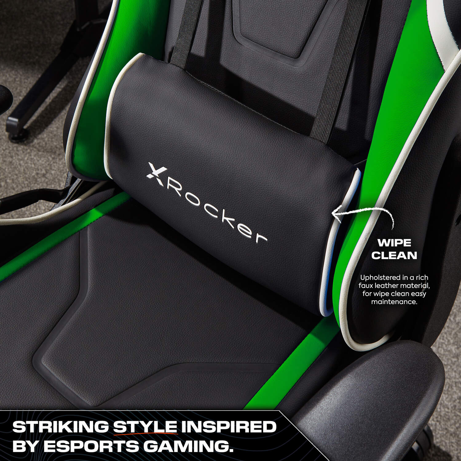 X Rocker Agility Compact Junior Gaming Chair Ergonomic eSports Design Green