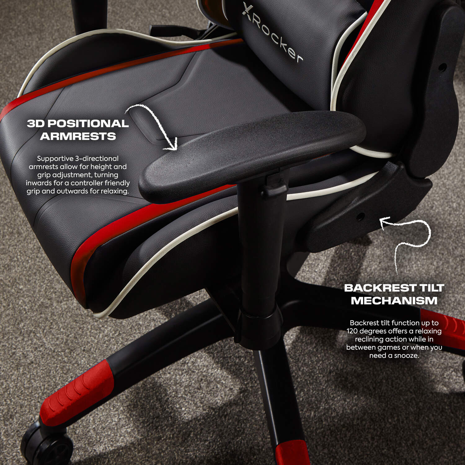 X Rocker Agility Compact Ergonomic Junior Gaming Chair with 3D Armrests