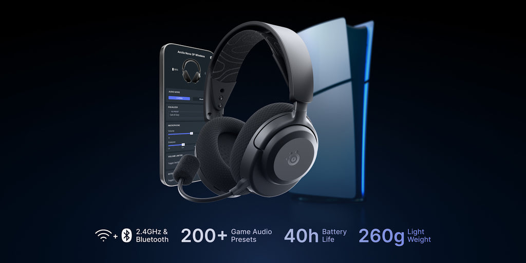 SteelSeries Arctis Nova 3P Wireless Gaming Headset for PlayStation - Black