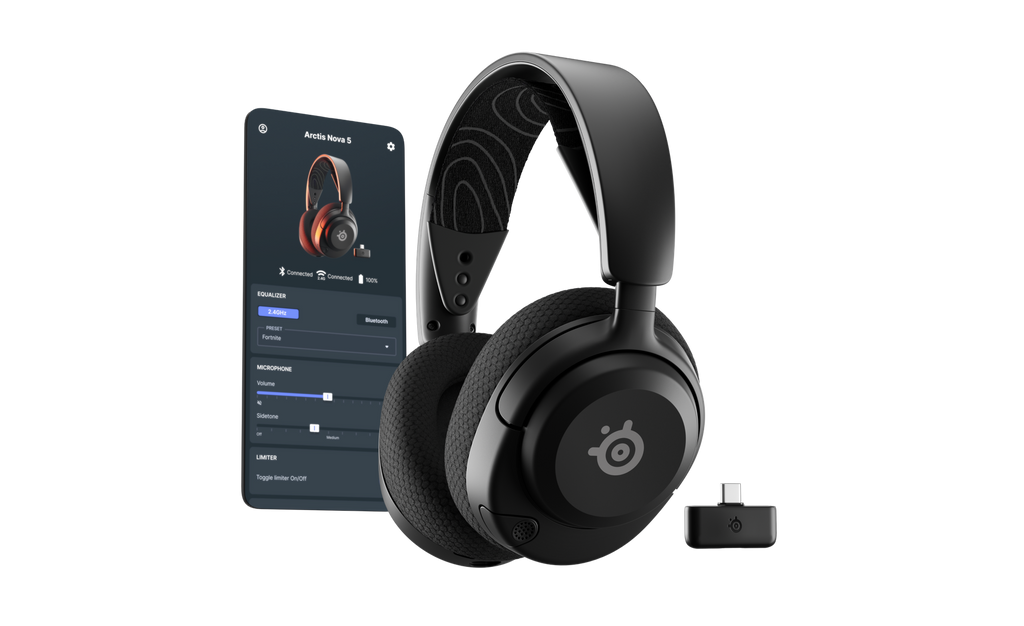SteelSeries Arctis Nova 5 Wireless PC Gaming Headset: Quick-Switch, 2.4GHz, Bluetooth 5.3