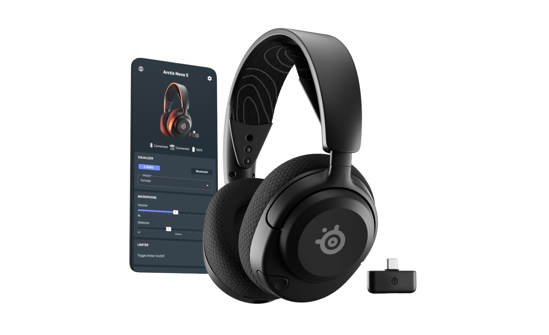 SteelSeries Arctis Nova 5 Wireless PC Gaming Headset: Quick-Switch, 2.4GHz, Bluetooth 5.3