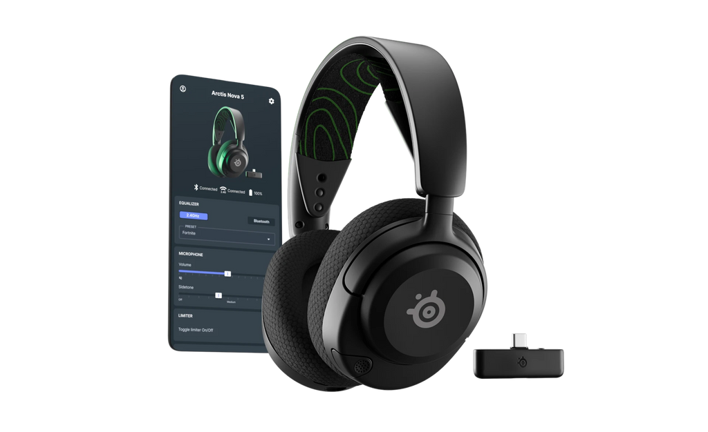 SteelSeries Arctis Nova 5 Wireless PC Gaming Headset: Quick-Switch, 2.4GHz, Bluetooth 5.3