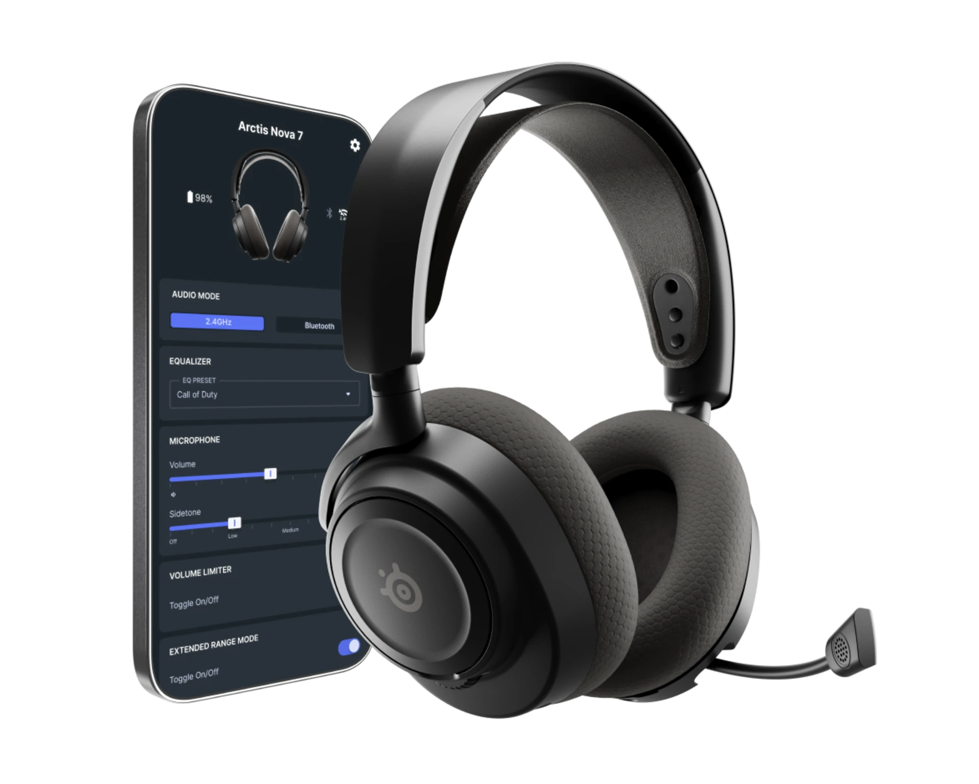 SteelSeries Arctis Nova 7 Wireless Multi-Platform Gaming Headset with AI Mic