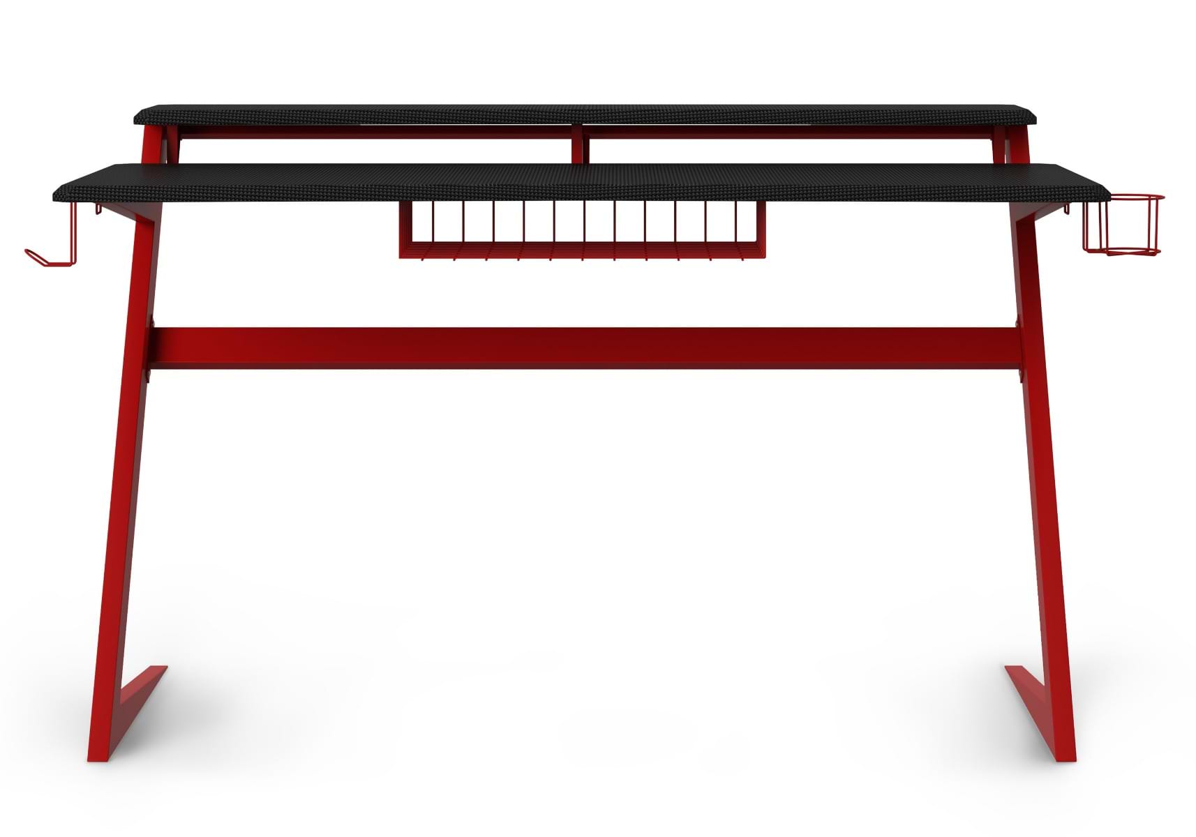 Alphason Aries Gaming Desk: Sleek Carbon Fibre Effect, Sturdy Steel Frame, Spacious Desktop