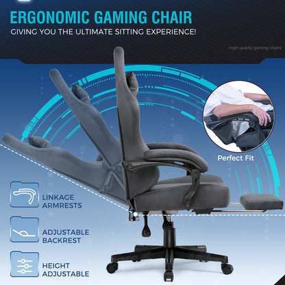 GTPLAYER Fabric Gaming Chair with Footrest (Multiple Colours)