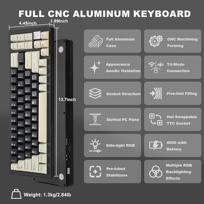 AL71 68% Full Aluminum CNC Mechanical Gaming Keyboard