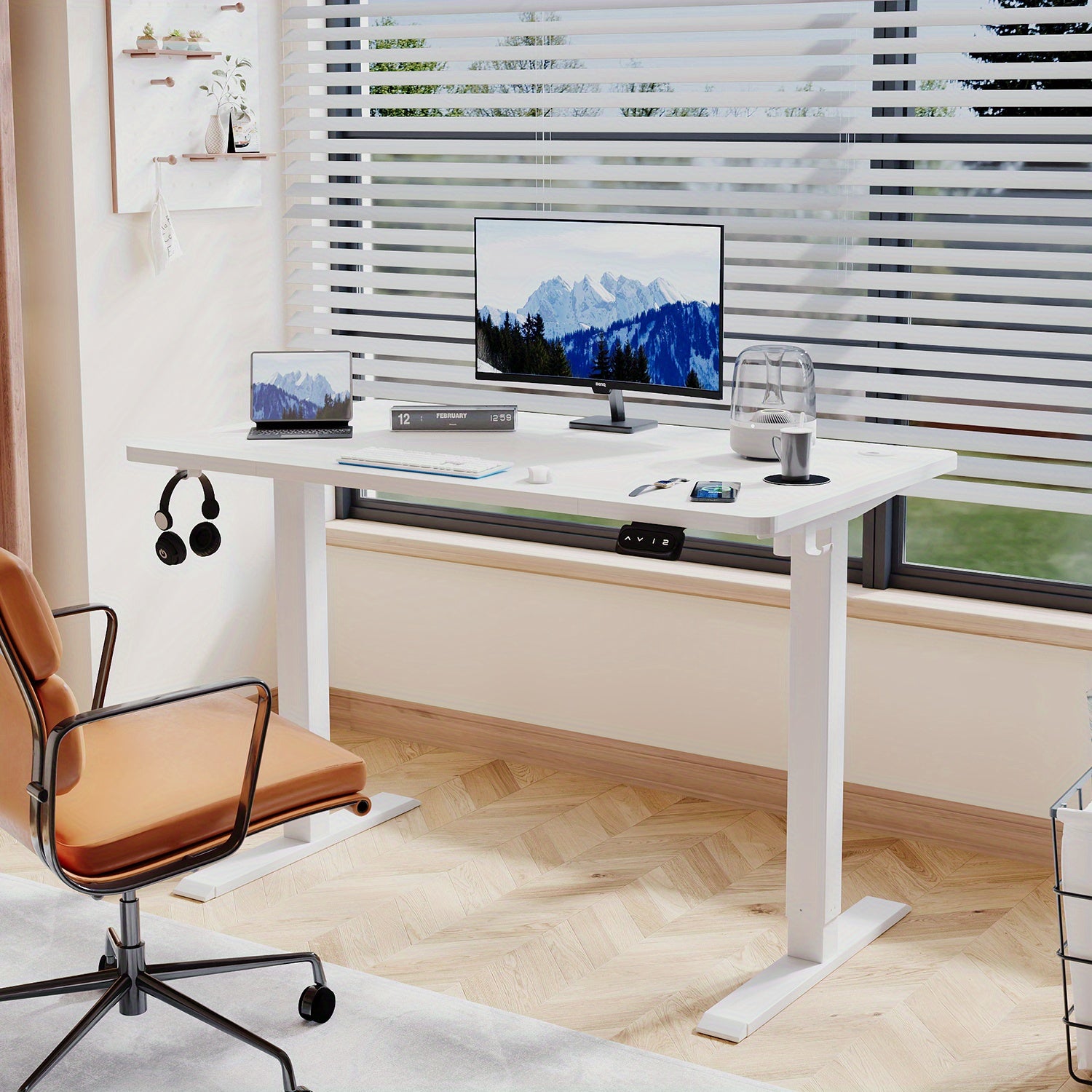 devoko-adjustable-height-electric-standing-desk-ergonomic-160x60-cm-office-desk-with-memory-smart-panel-backpack-hook-versatile-study-writing-home-office-table-with-seamless-splicing-design