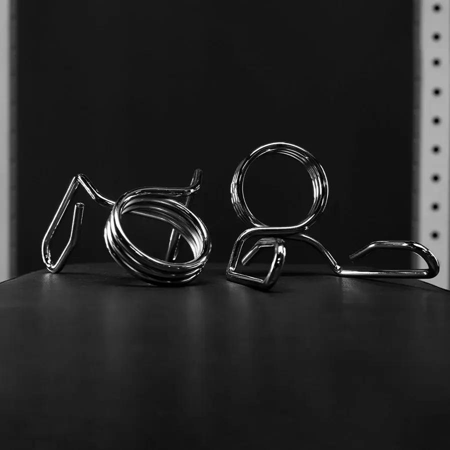 Durable Steel Barbell Spring Collars Pair for Secure Weightlifting & Gym Training